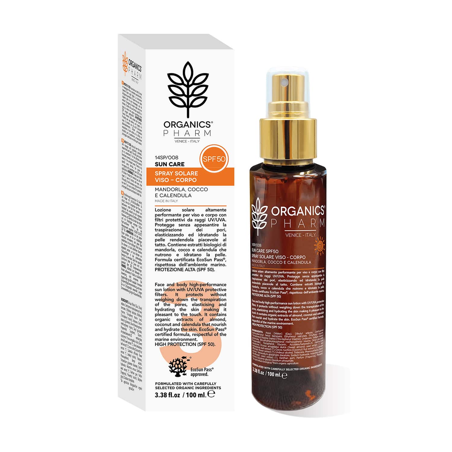 Organics Pharm Spray Solare Viso – Corpo SPF50